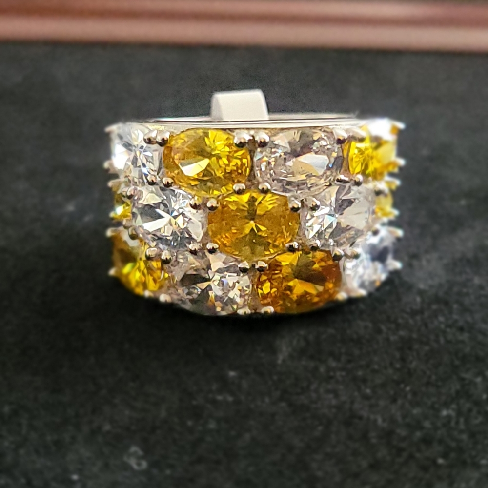 Austrian crystal thick band ring